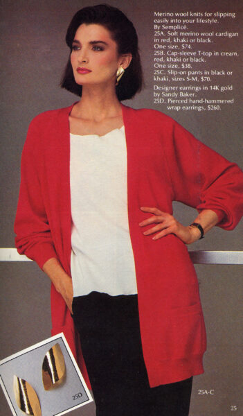 Sandy scores again with working women, in the Jacobson's catalog.