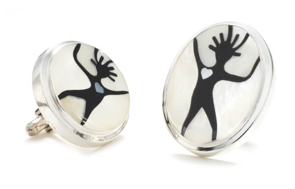 Screamin' Mimi cufflinks, the dancing figure carried across into a men's piece.