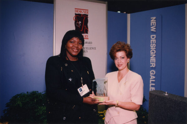 Sandy receiving the Blenheim Award, honored as a designer jewelry veteran.